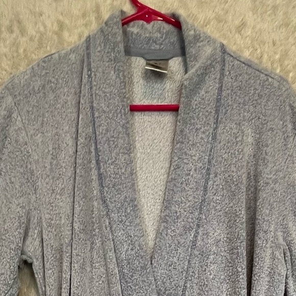 Natori Robe Pockets Mid Length Sz M Brushed Terry Front Pockets Inner Tie Belted - Picture 2 of 16